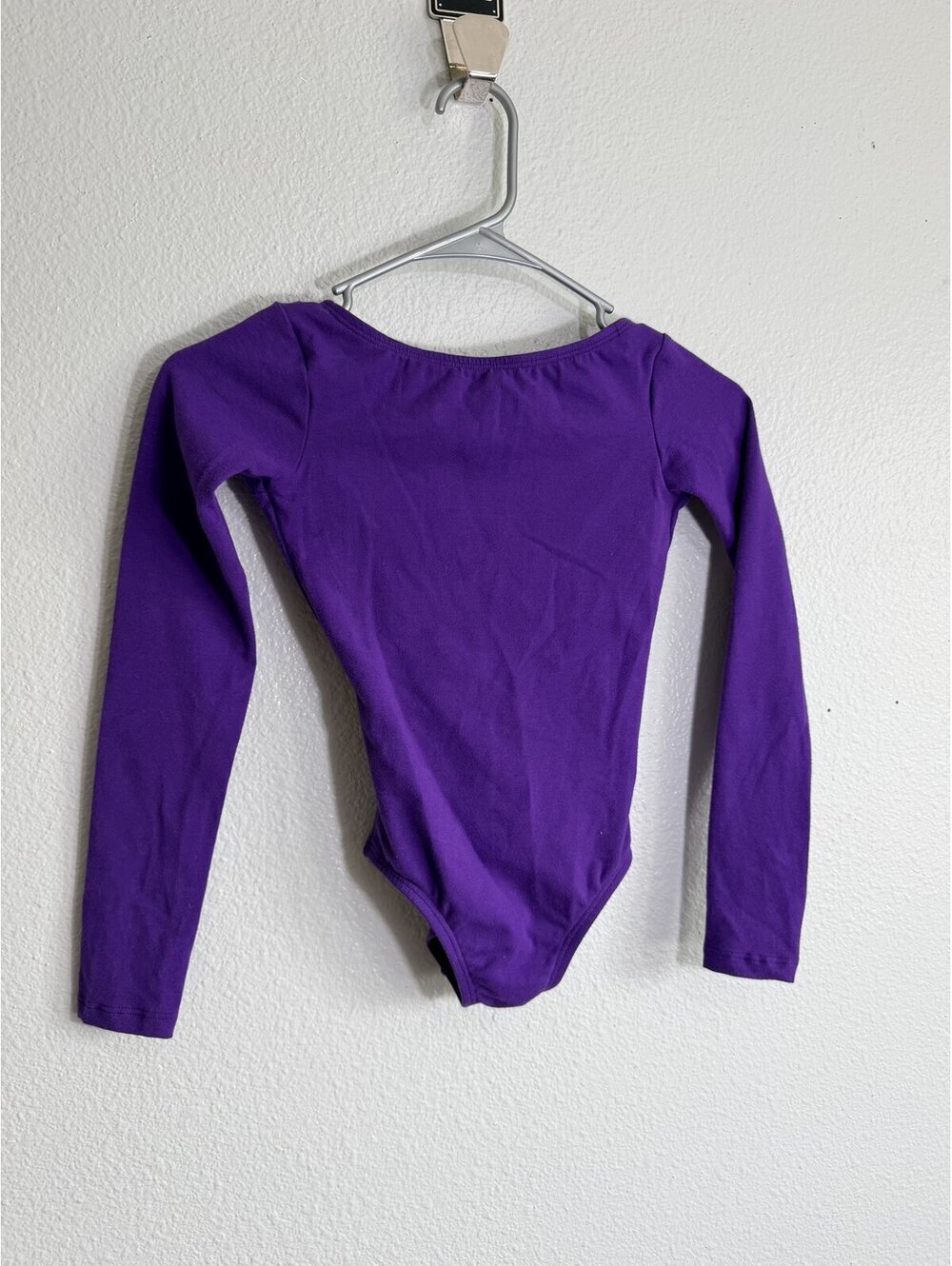 Theatricals Long Sleeve Leotard Boat Neck V Back Purple Size MC
